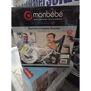Monbebe Portable Foldable Booster, Grey, Toddler